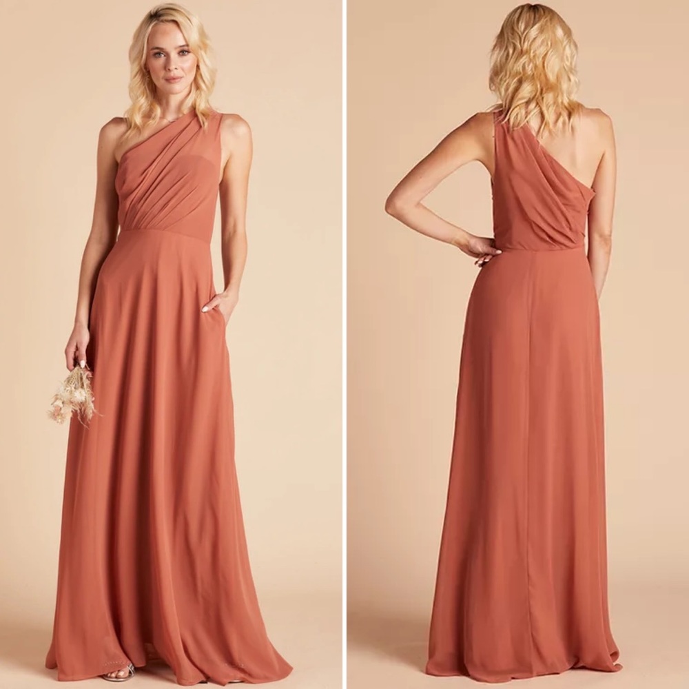 Birdy Grey Kira Bridesmaid Dress in Chiffon Terracotta